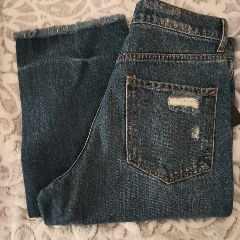 Express Straight Ankle Hi Rise Dark Wash Jeans